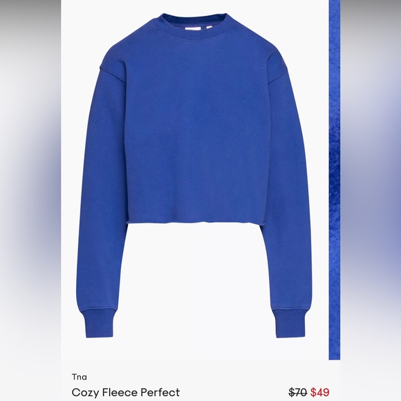 TNA Cozy - Purple Fleece Cropped Crewneck - US SM - Picture 10 of 14